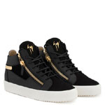 Giuseppe Zanotti kriss Black calf black suede mid-top sneaker RM80050002