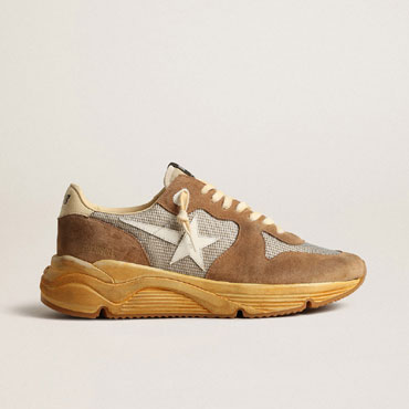 Golden Goose Running Sole in silver mesh suede GMF00126 F004079 82146