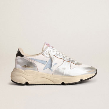 Golden Goose Running Sole in nylon light blue star GWF00458 F003982 70255