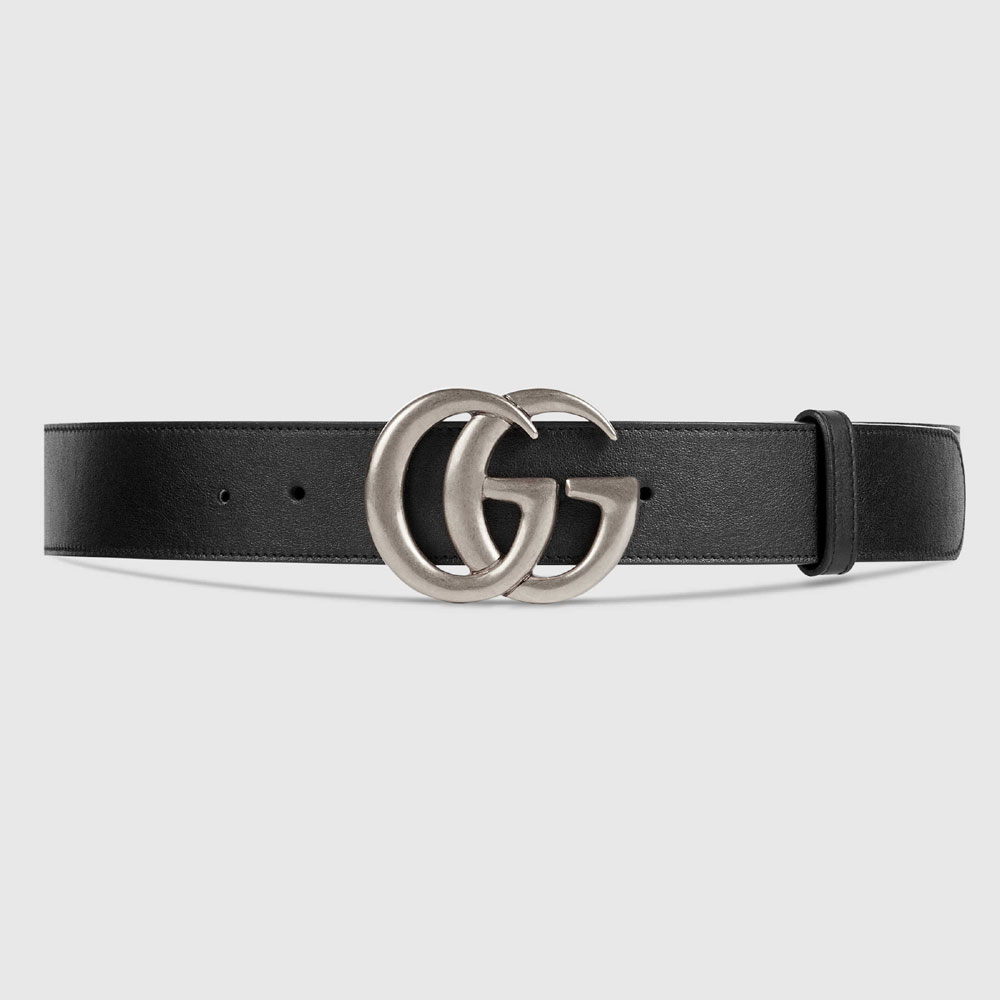 Gucci Leather belt with Double G buckle 397660 AP00N 1000: Image 1