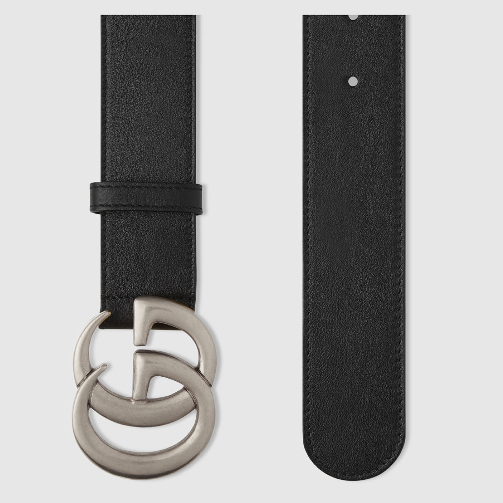 Gucci Leather belt with Double G buckle 397660 AP00N 1000: Image 2