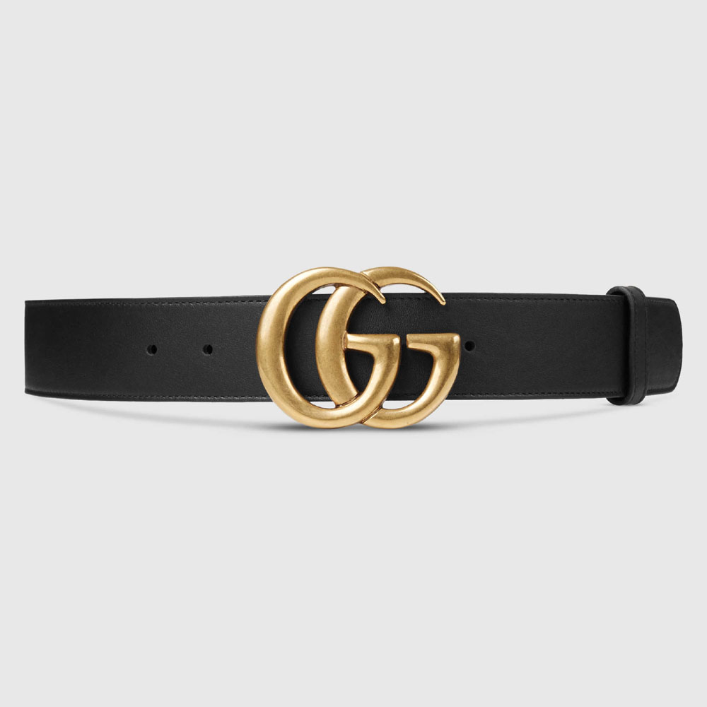 Gucci Leather belt with Double G buckle 397660 AP00T 1000: Image 1