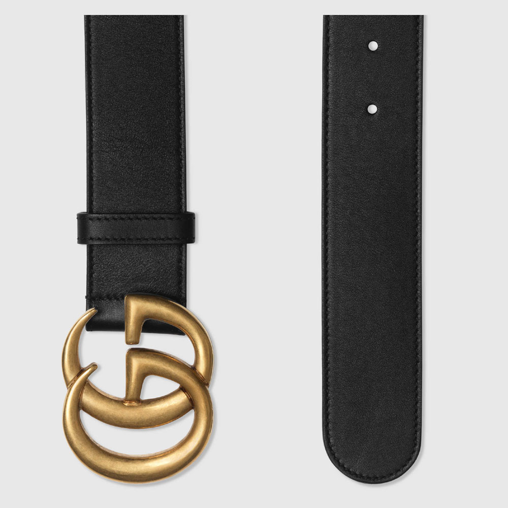 Gucci Leather belt with Double G buckle 397660 AP00T 1000: Image 2