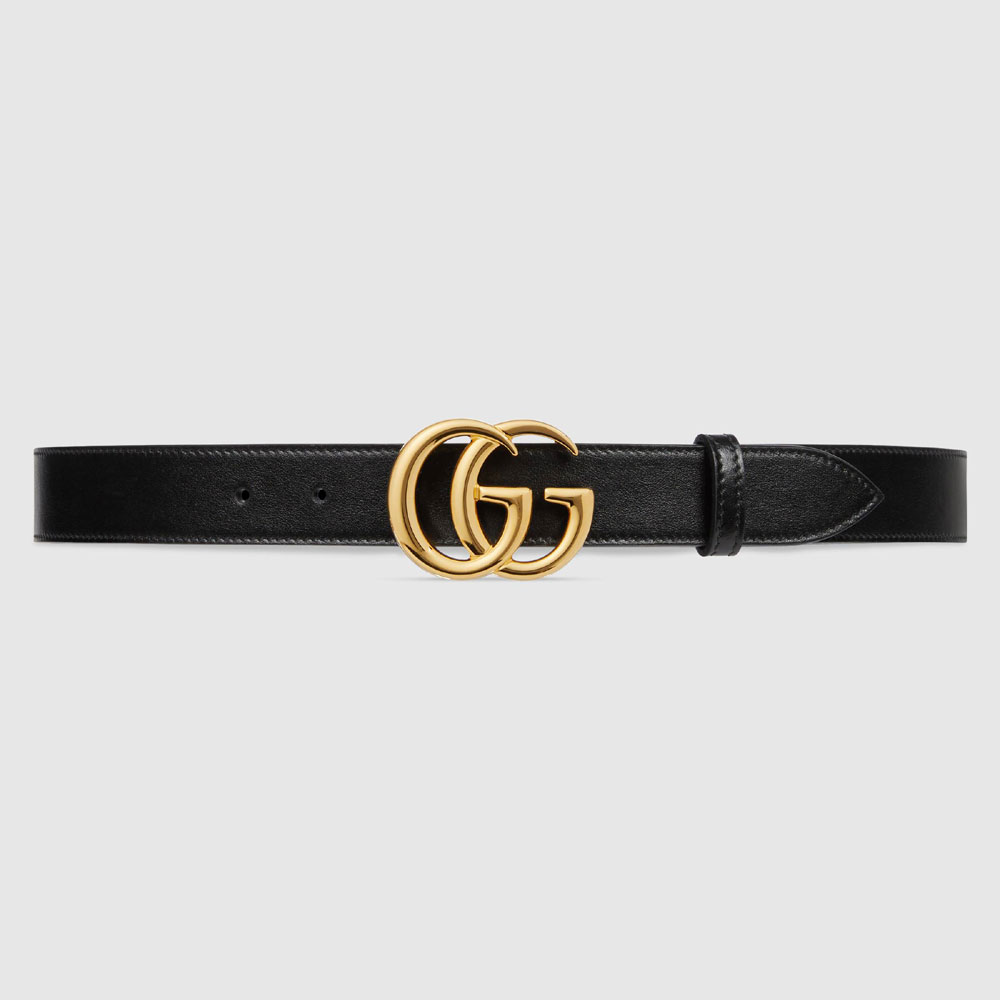 Gucci GG Marmont leather belt shiny buckle 414516 0YA0G 1000: Image 1