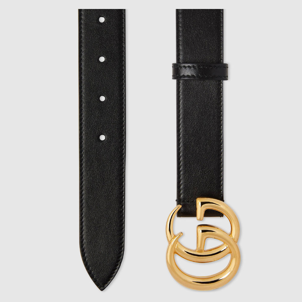 Gucci GG Marmont leather belt shiny buckle 414516 0YA0G 1000: Image 2