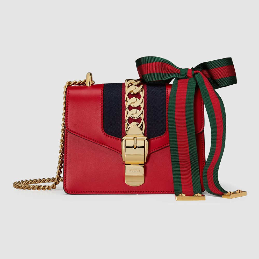 Gucci Sylvie leather mini chain bag 431666 CVLEG 8604: Image 1