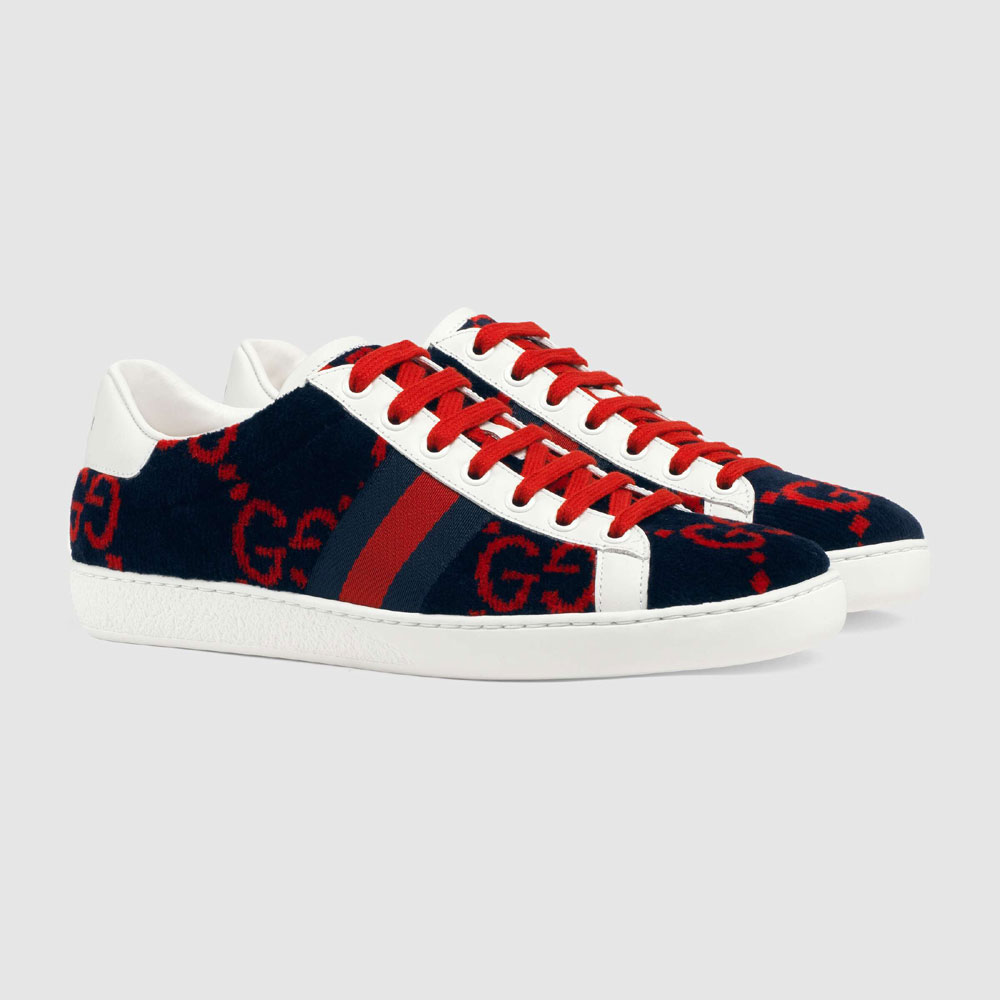 Gucci Womens Ace GG terry cloth sneaker 431910 HMM50 4091: Image 1