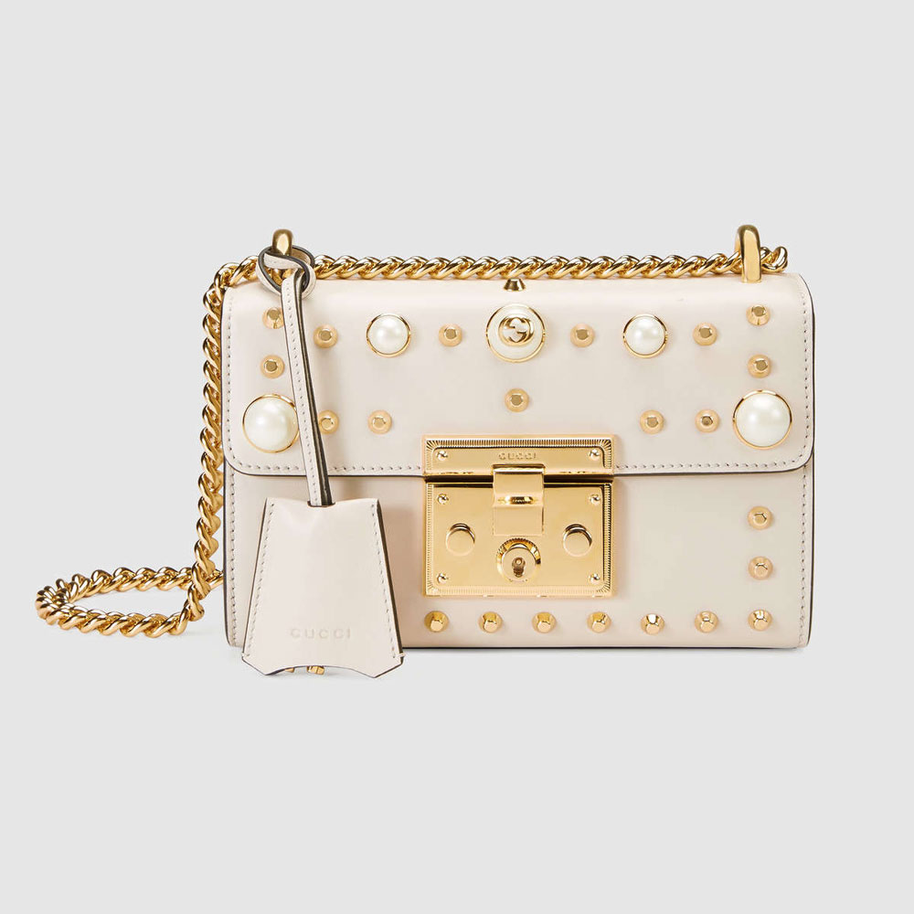 Gucci Padlock studded leather shoulder bag 432182 DLXDG 9085: Image 1