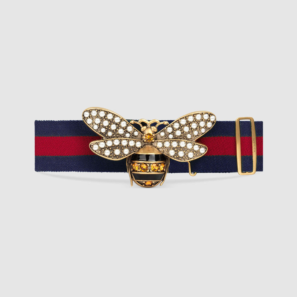 Gucci Web belt with bee 453277 HGW2T 8479: Image 1