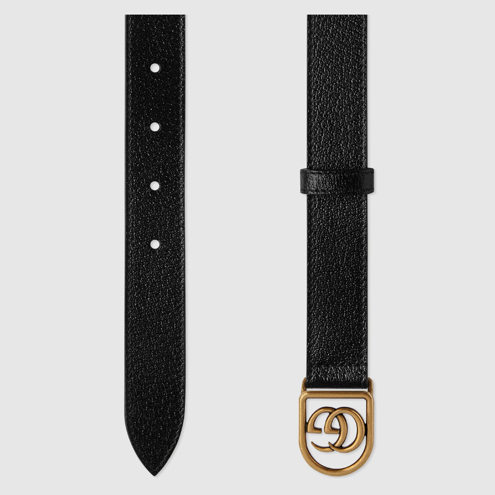 Gucci Leather belt with framed Double G 495128 DJ20T 1000: Image 2