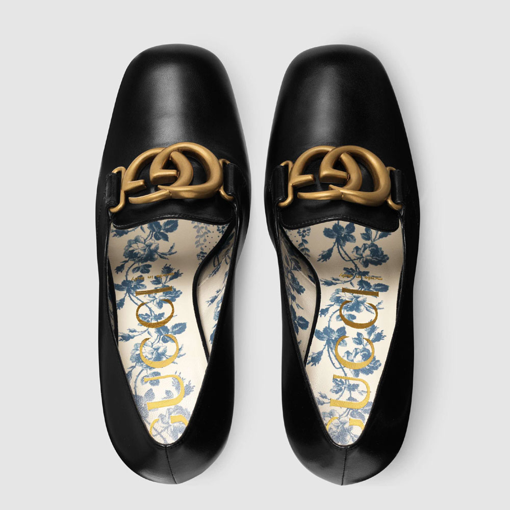 Gucci Leather pump with Double G 549672 C9D00 1000: Image 2