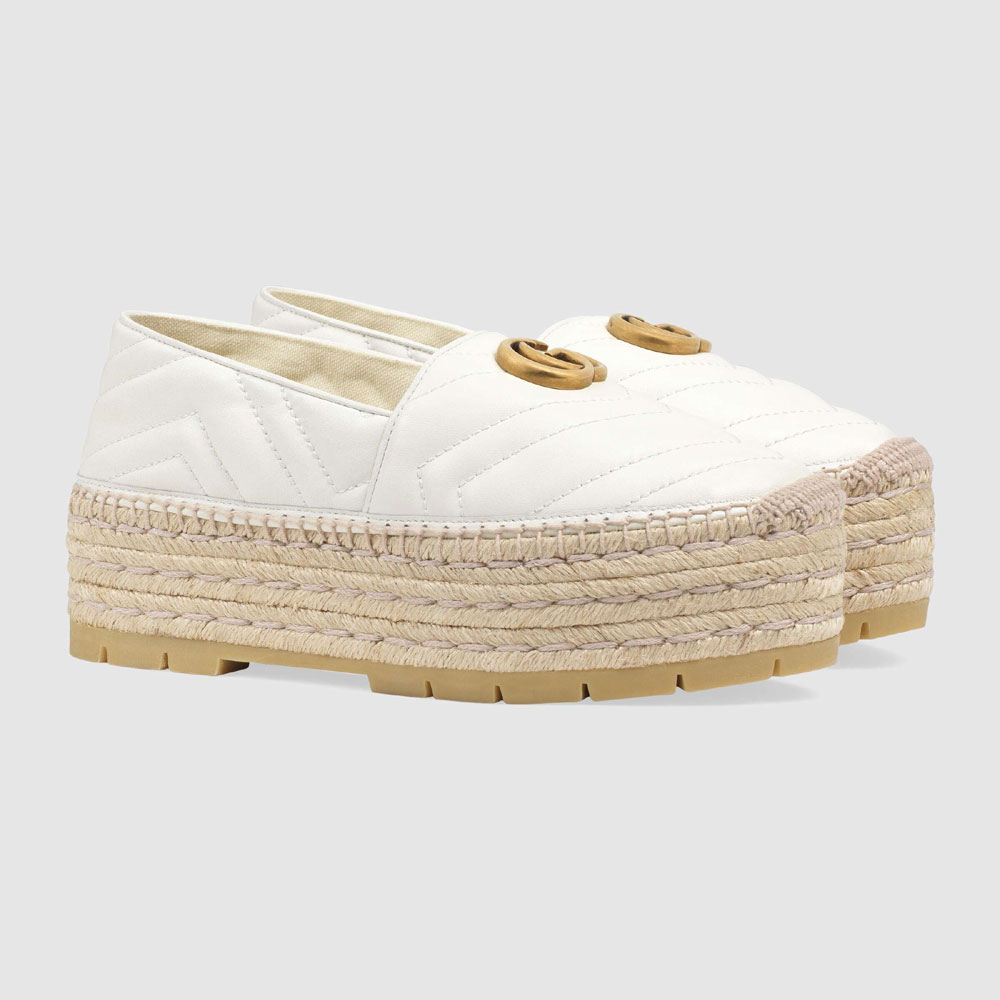 Gucci Chevron leather espadrille with Double G 551884 BKO00 9014: Image 1