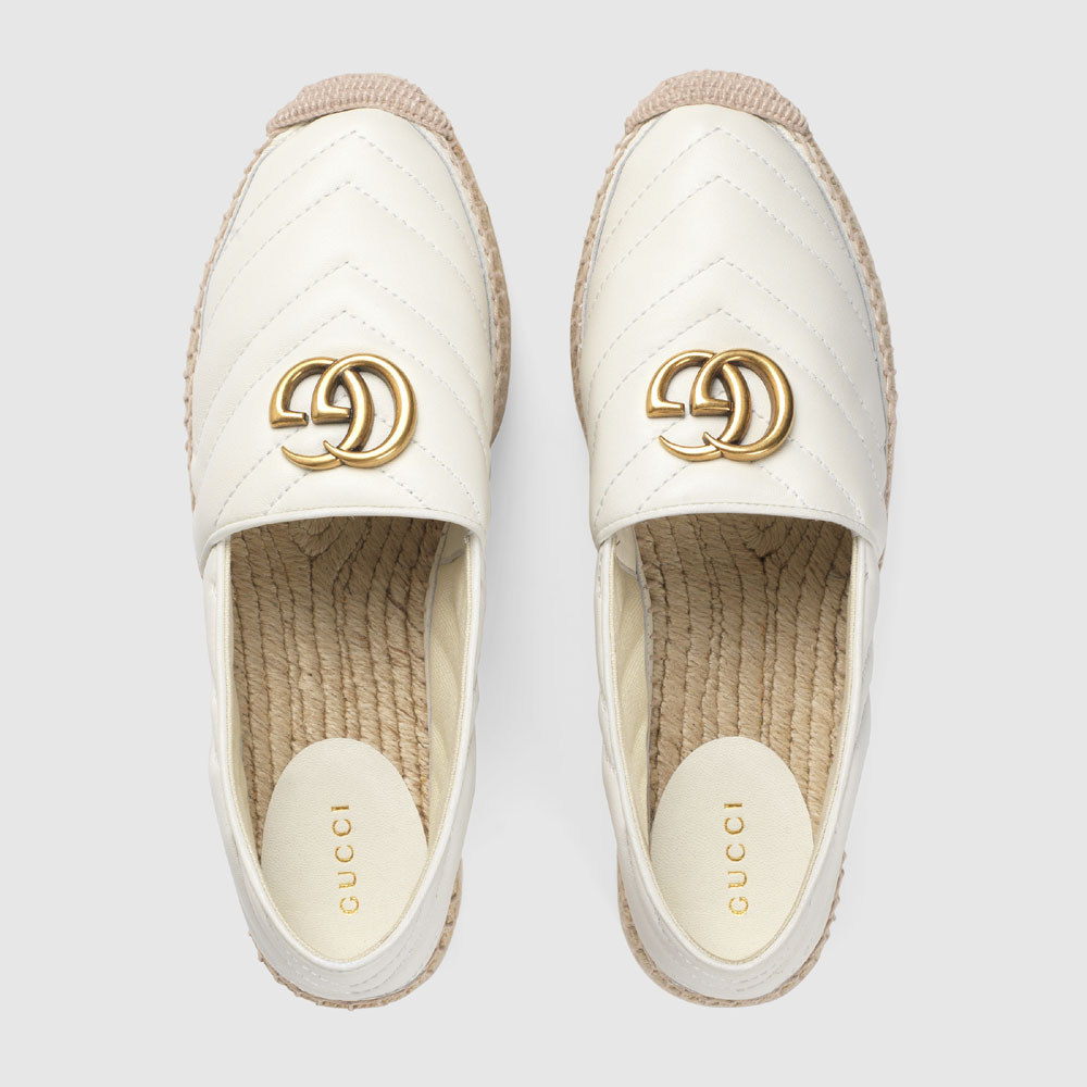 Gucci Chevron leather espadrille with Double G 551884 BKO00 9014: Image 2