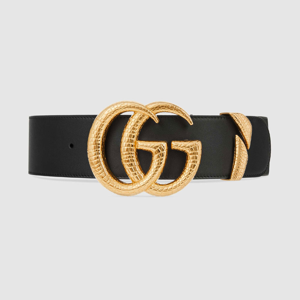 Gucci Leather belt Double G buckle 563696 AP00G 1000: Image 1