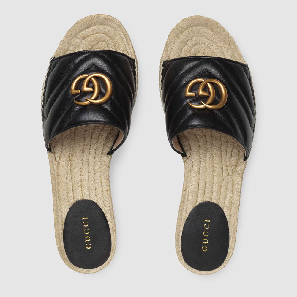 Gucci Leather espadrille sandal 573028 BKO00 1000: Image 3