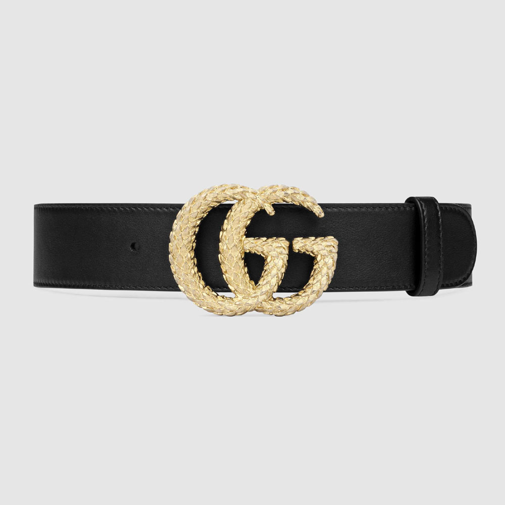 Gucci Belt with textured Double G buckle 582348 AP00G 1000: Image 1