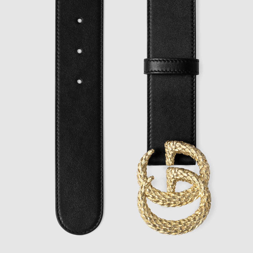 Gucci Belt with textured Double G buckle 582348 AP00G 1000: Image 2