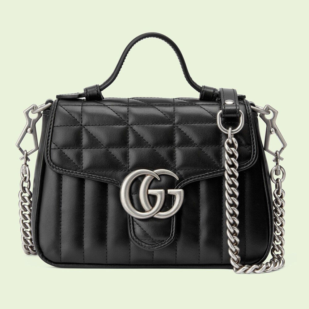 Gucci GG Marmont mini top handle bag 583571 UM8AN 1000: Image 1