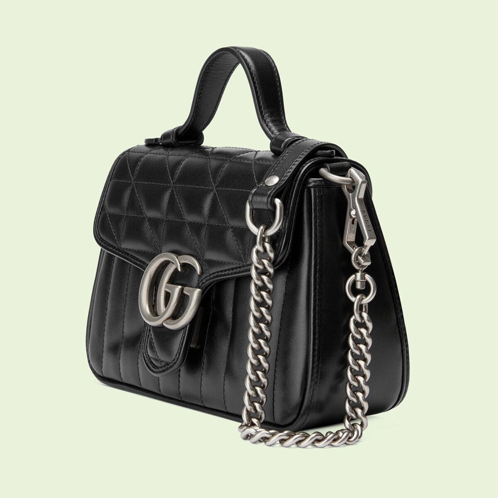 Gucci GG Marmont mini top handle bag 583571 UM8AN 1000: Image 2