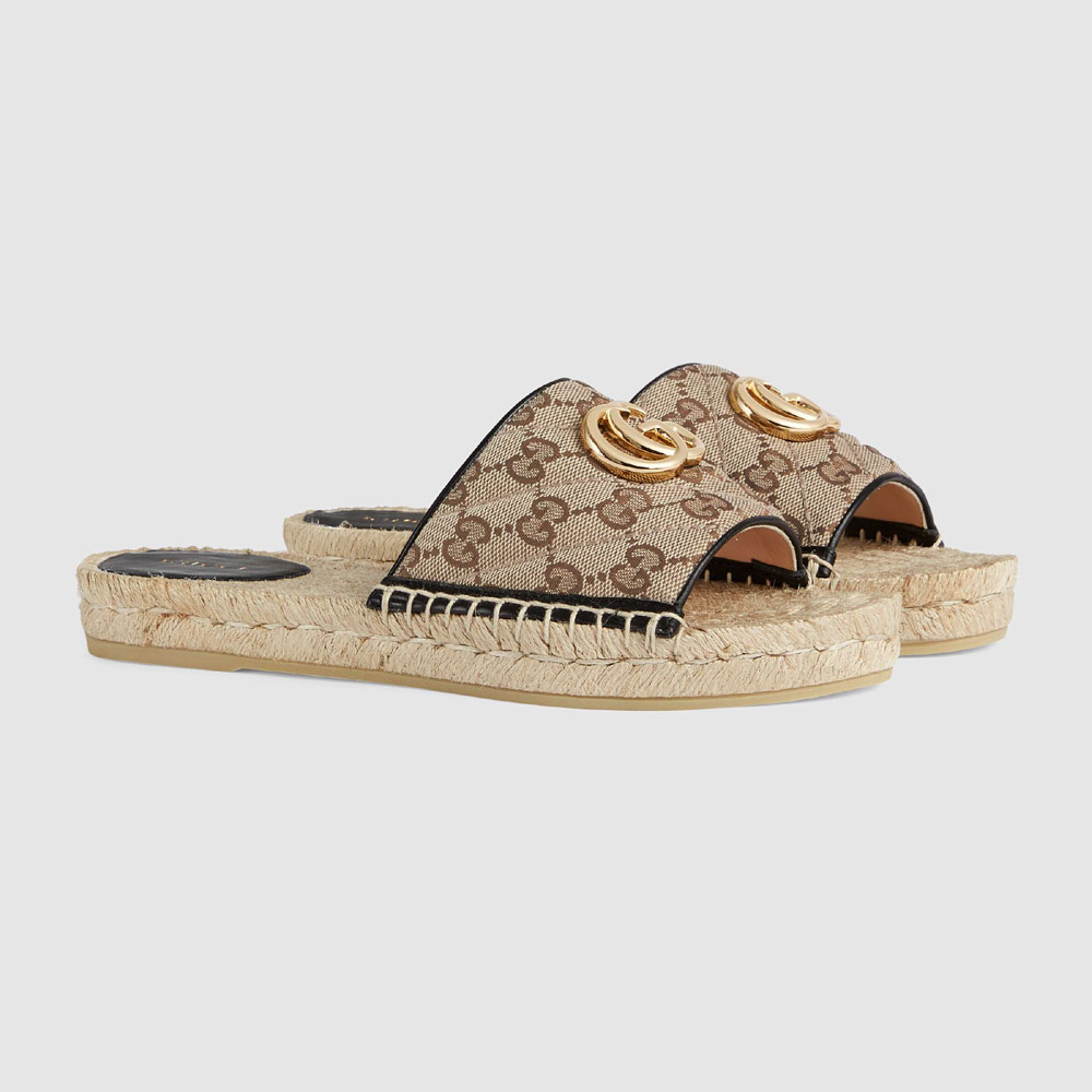 Gucci Womens GG matelasse canvas espadrille sandal 620120 KQWM0 9765: Image 1