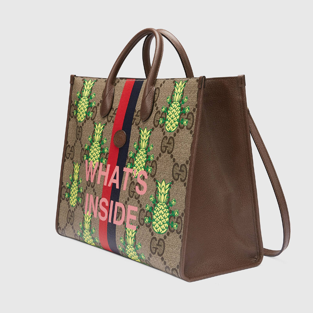 Gucci Pineapple GG Supreme medium tote 659980 URRAT 8569: Image 2