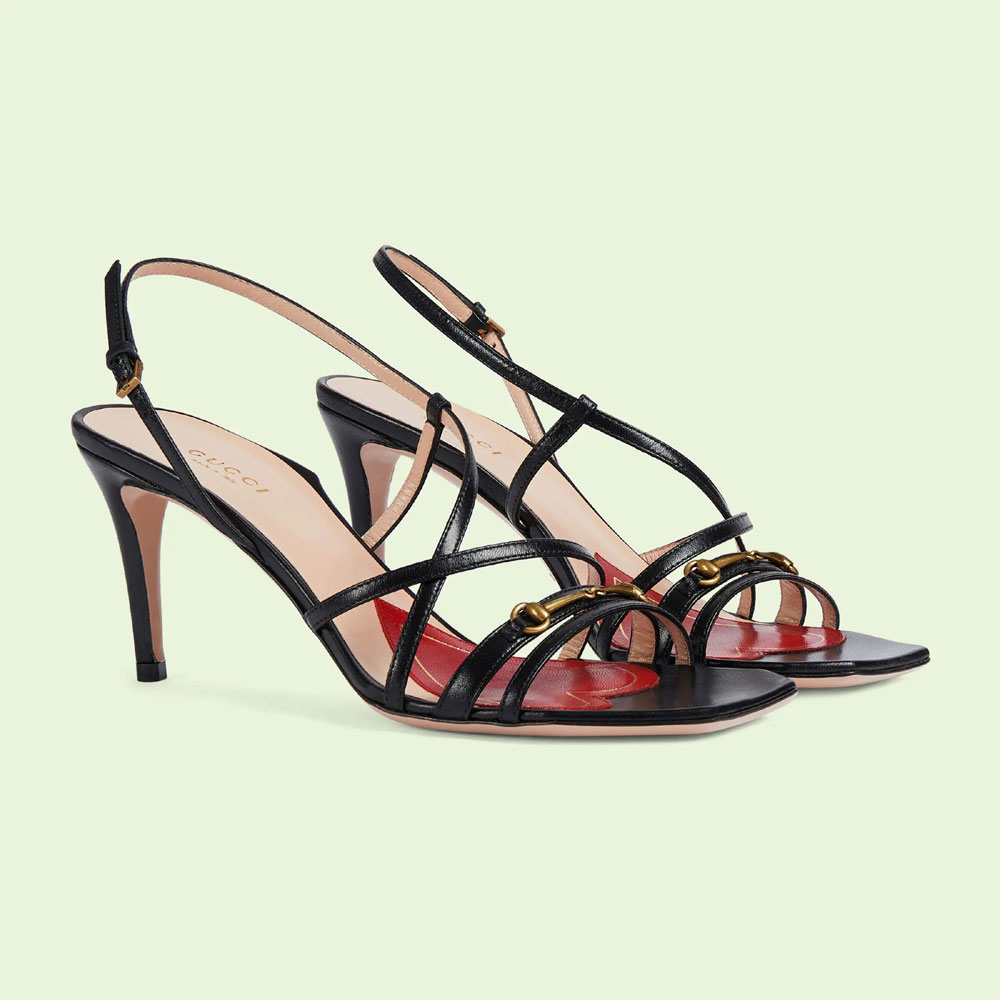 Gucci Womens Horsebit strappy sandal 695214 C9D00 1000: Image 1