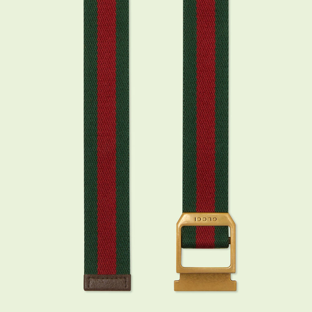 Gucci Web belt with rectangular buckle 700339 HE2VT 8742: Image 2