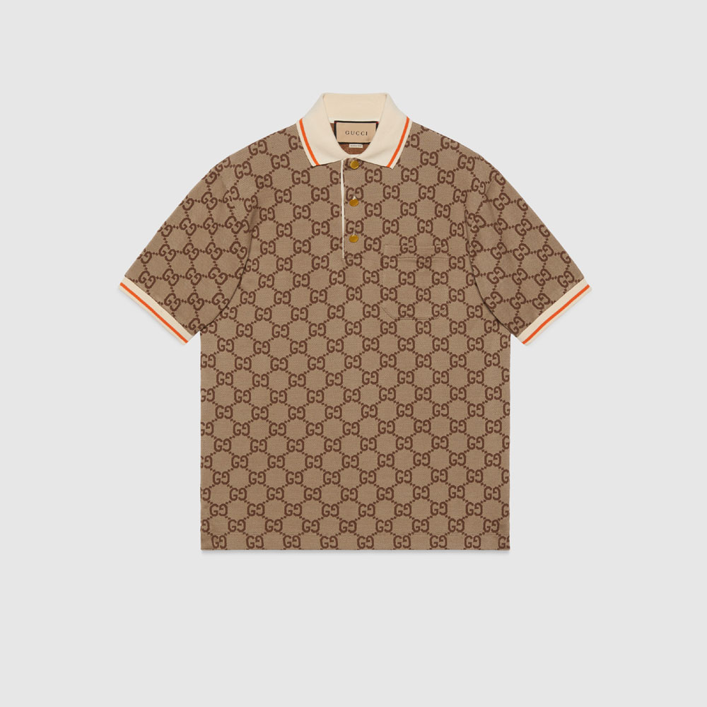 Gucci GG Cotton Silk Polo Shirt 742384 XJFGU 2270: Image 1