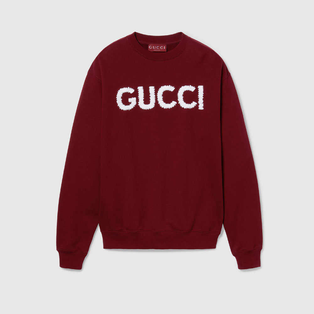 Gucci Embroidered Cotton Jersey Sweatshirt 784413 XJG4A 6207: Image 1