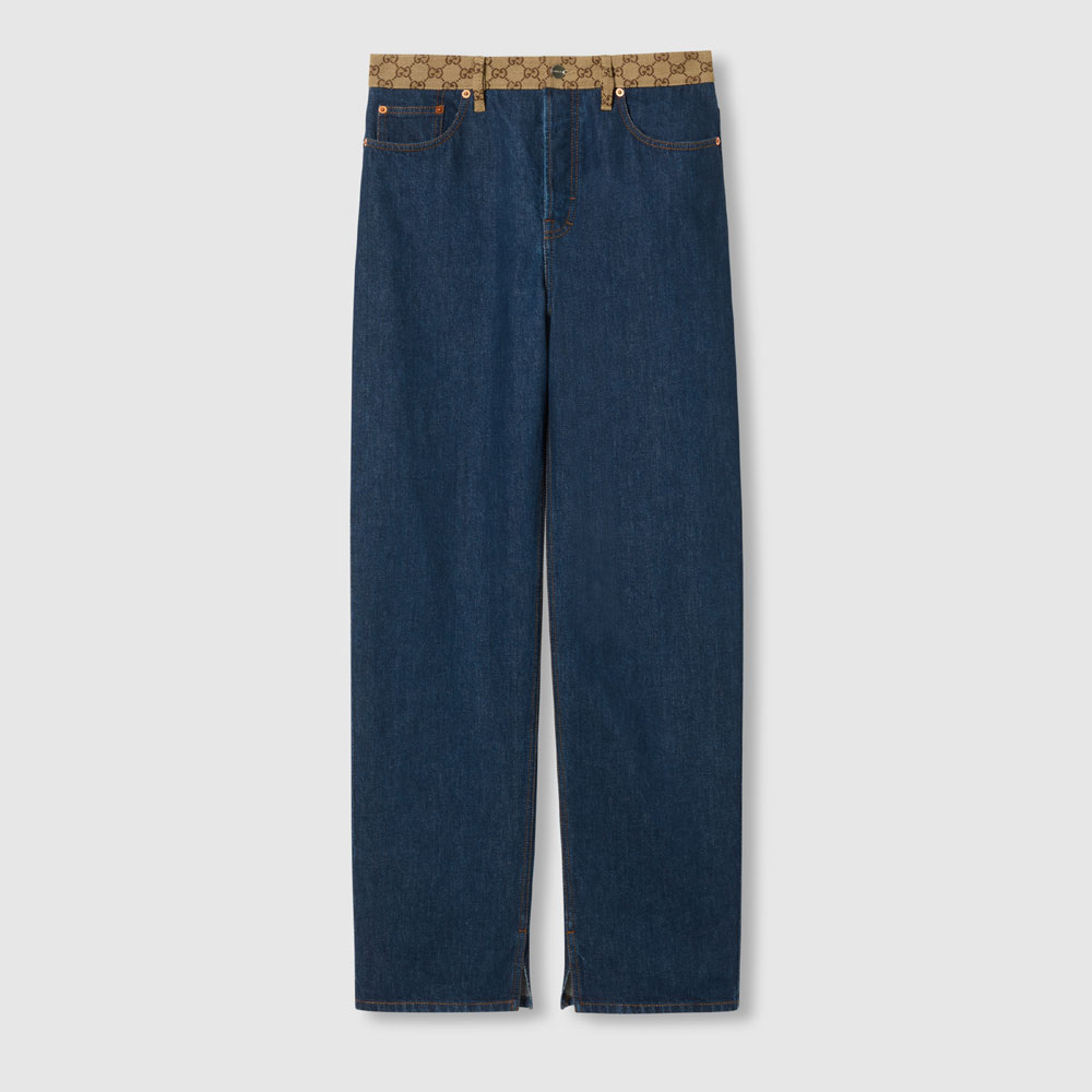 Gucci Boyfriend Fit Denim Pant In Dark Blue 812603 XDC73 4100: Image 1