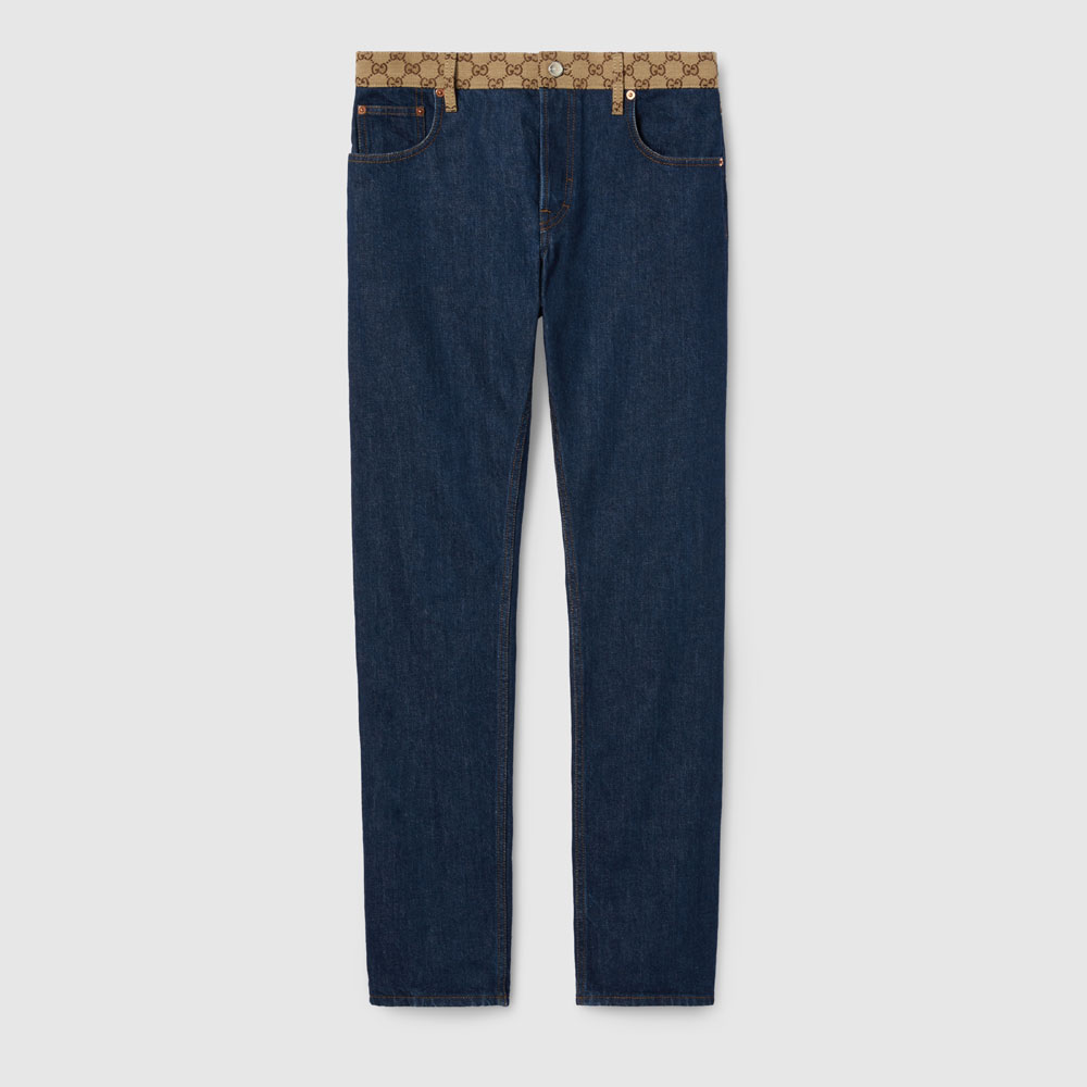 Gucci Tapered Denim Pant In Dark Blue 819255 XDC8F 4759: Image 1