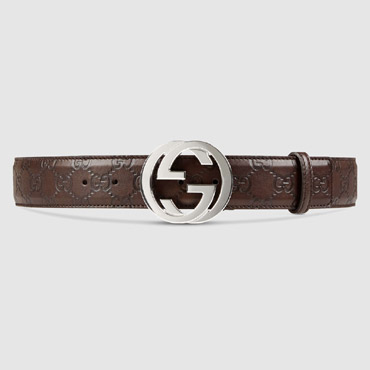 Guccissima belt with interlocking G 114984 AA61N 2019