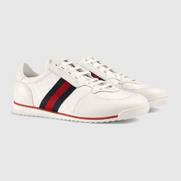 Gucci Leather sneaker with Web 233334 A9LA0 9051