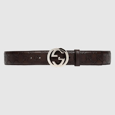 Guccissima leather belt with interlocking G buckle 368186 AA61N 2019