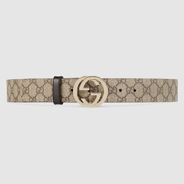 Gucci GG Supreme belt with G buckle 370543 KGDHG 9643