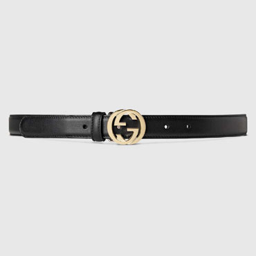 Gucci Leather belt with interlocking G buckle 370717 AP00G 1000