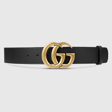 Gucci Leather belt with Double G buckle 400593 AP00T 1000