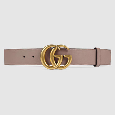 Gucci Leather belt with Double G buckle 400593 AP00T 5729