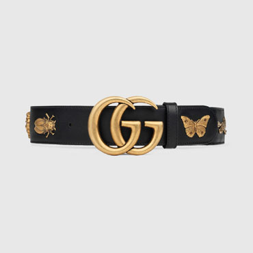 Gucci Leather belt with animal studs 405626 DYWWT 1000