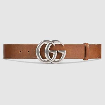 Gucci Leather belt with double G buckle 406831 CVE0N 2535