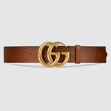 Gucci Leather belt with double G buckle 406831 CVE0T 2535