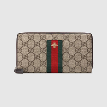 Gucci Web GG Supreme zip around wallet 408831 KLQCN 8461