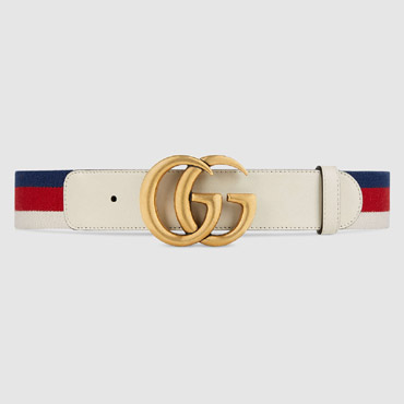 Gucci Sylvie Web belt with double G buckle 409416 HE2MT 8351