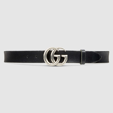 Gucci Leather belt with double G buckle 414516 CVE0N 1000