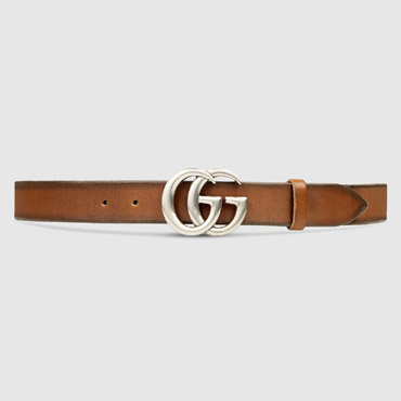 Gucci Leather belt with double G buckle 414516 CVE0N 2535