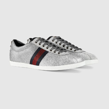 Gucci Glitter Web sneaker with studs 414684 KW040 8162