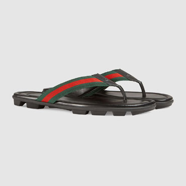 Gucci Web and leather thong sandal 429362 H91A0 8480