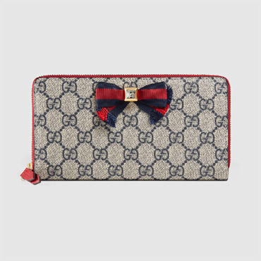 Gucci Grosgrain GG Supreme zip around wallet 435293 K2LOG 4069