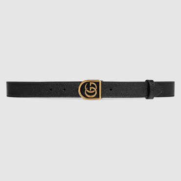 Gucci Leather belt with framed Double G 495128 DJ20T 1000