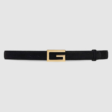 Gucci Suede belt with G buckle 523305 CRJ0G 1000